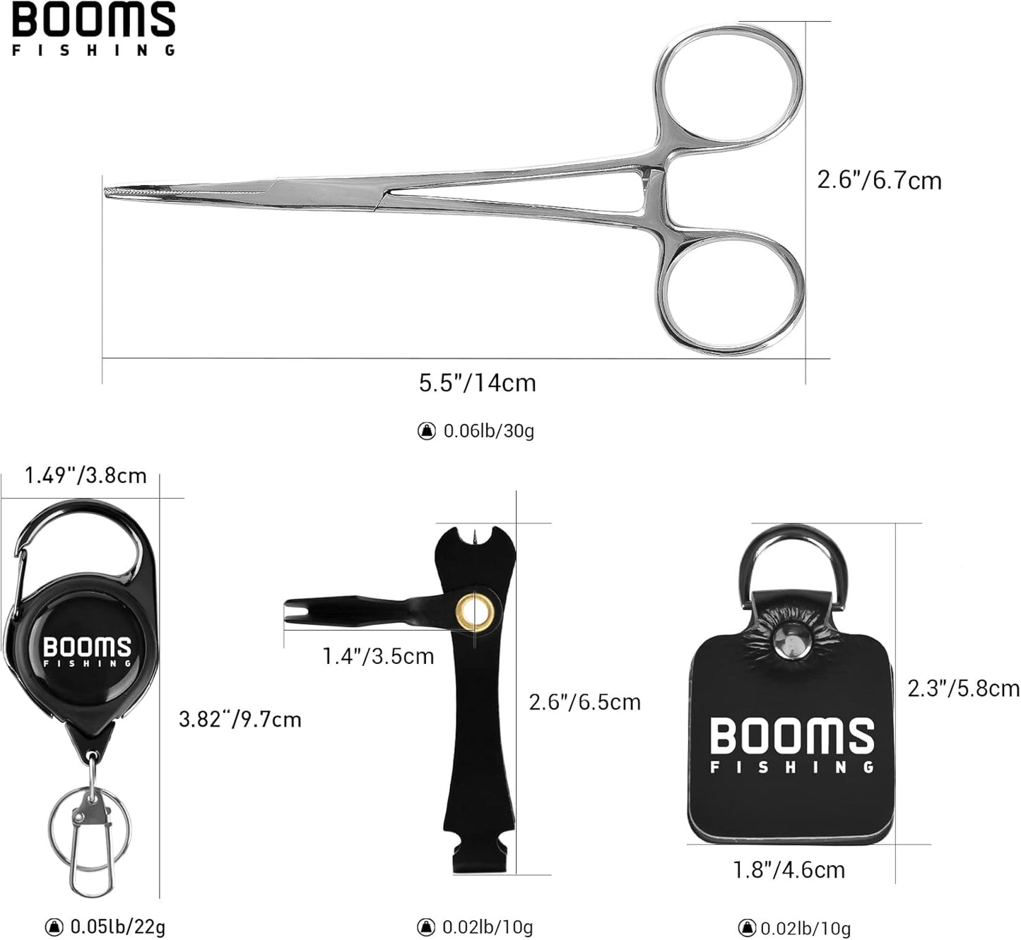 FF2 Fly Fishing Accessories and Tools Kit: Forceps, Nipper, Line Straightener, Zinger, Two-Sided Fly Box Assortment