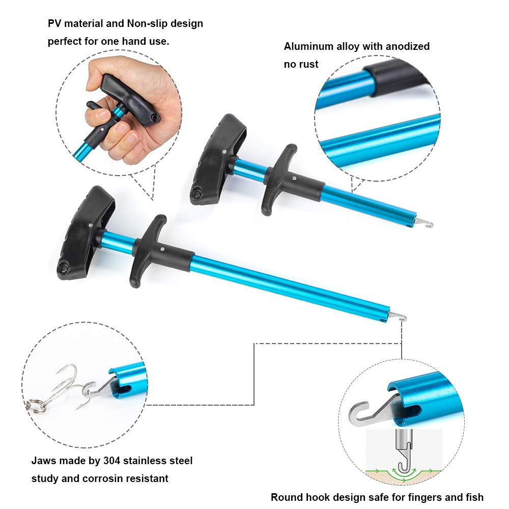 Beswlz Fish Hook Remover 3 Pieces,Squeeze-Out Fish Hook Separator Tools Fishing Pliers Stainless Steel with Sheath,Portable Fishing Extractor Tool Set for Fishing Minimize Injuries