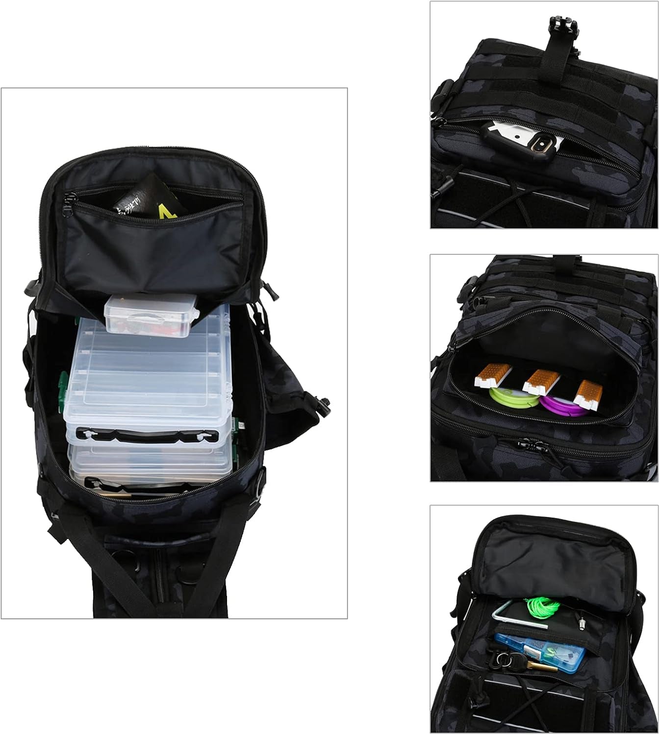 Fishing Backpack, Fishing Tackle Storage Bag Fishing Gear Bag Outdoor Shoulder Backpack