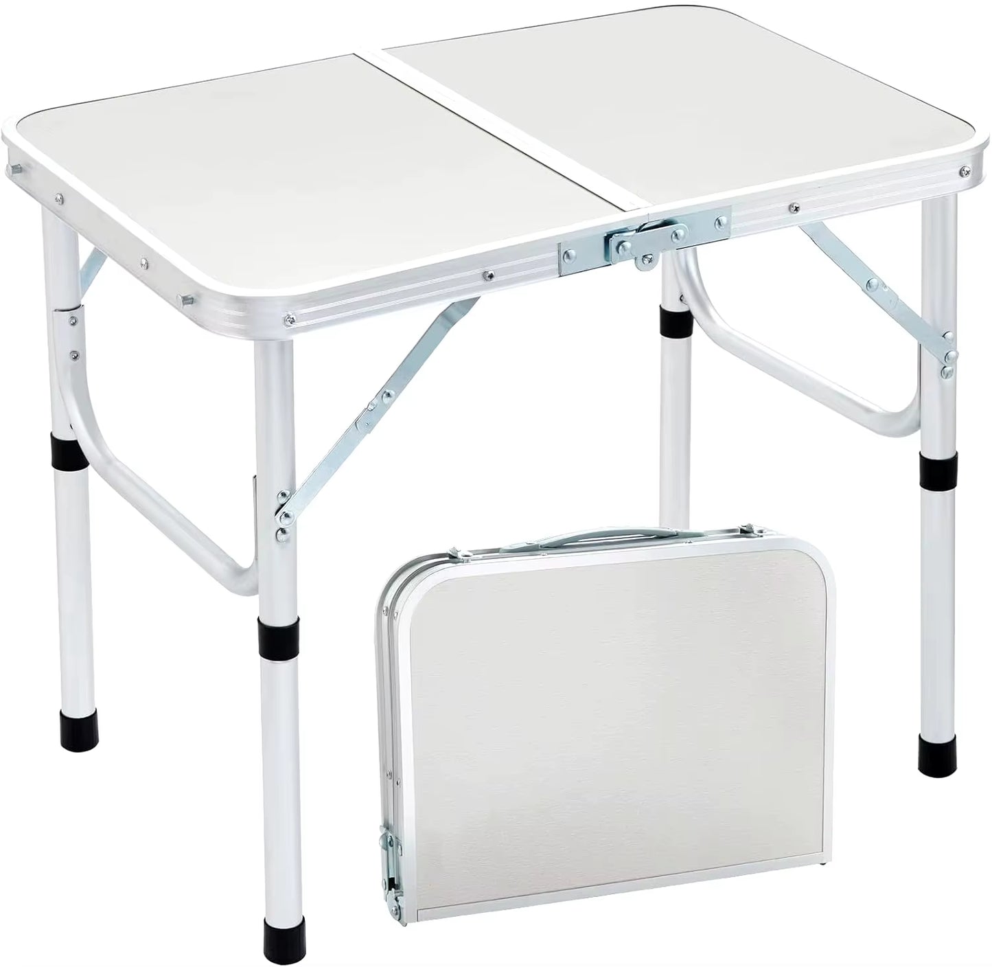 Portable Foldable Camping Table - Stainless Steel Outdoor Furniture for Picnics and Nature Hikes