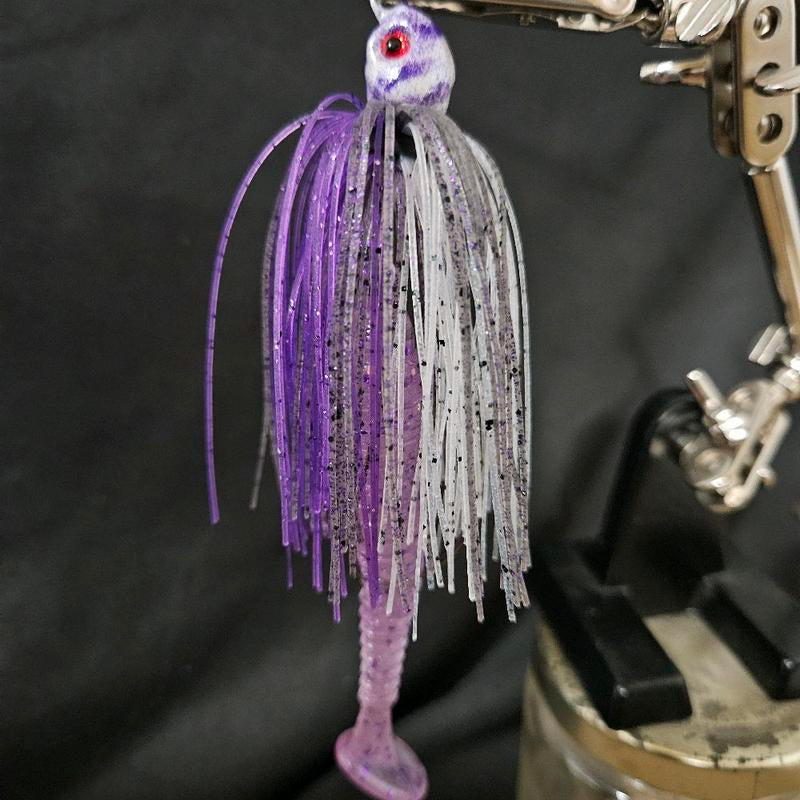 Swing Tail Swim Jig and 5 3.5" Swimbait Trailers Collaboration of Fishmore Custom Bait and King Crew Adventures