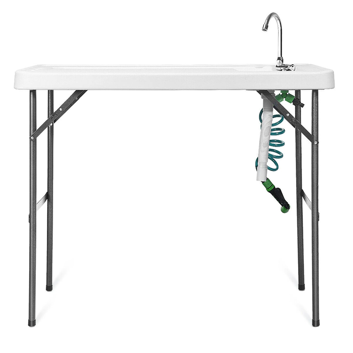 Folding Fish Table Hunting Clean Cutting Camping Sink Faucet W Sprayer