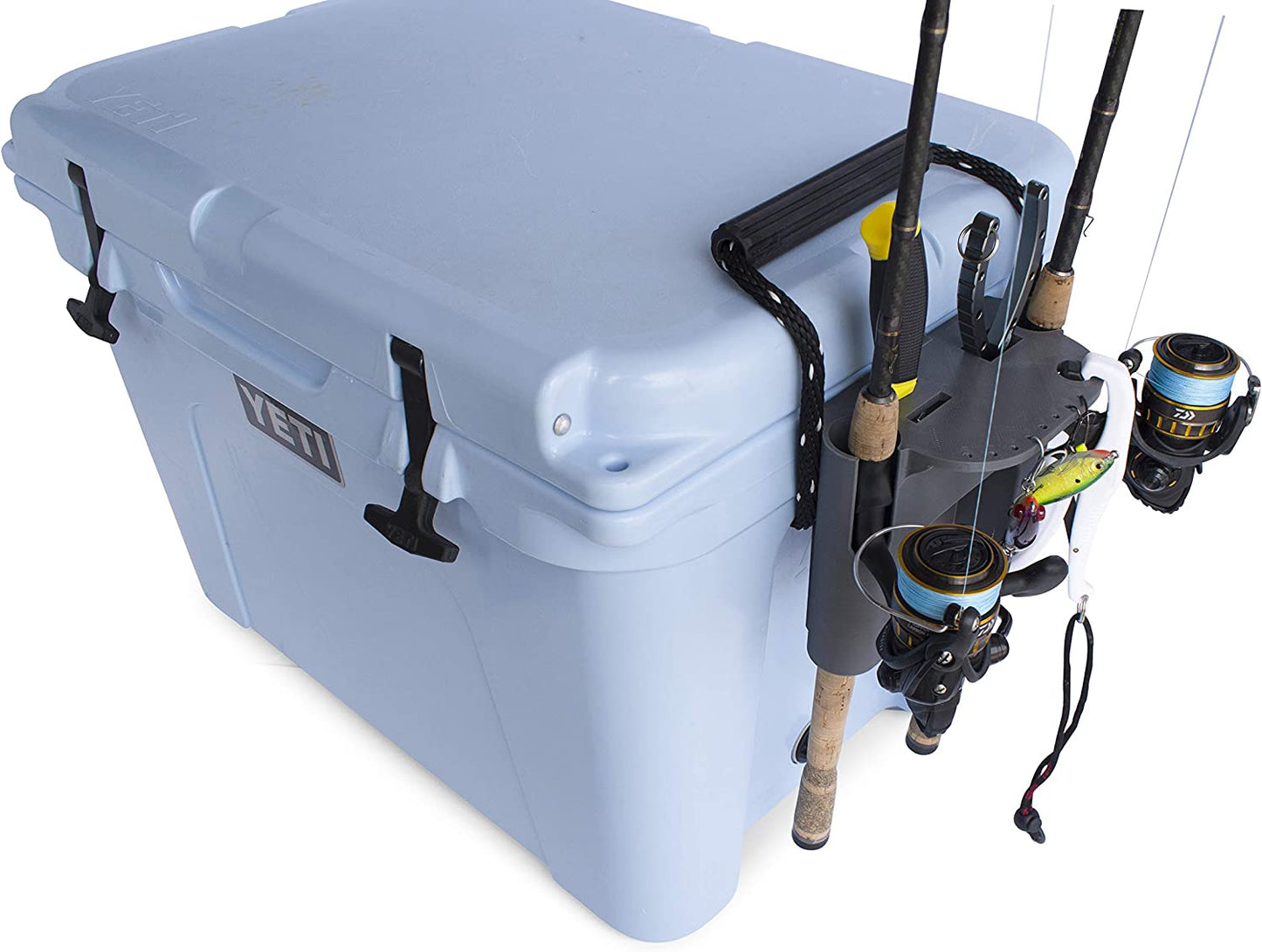 Fishing Rod Holder Compatible with YETI Tundra and Tundra Haul Coolers (Gunmetal Gray)