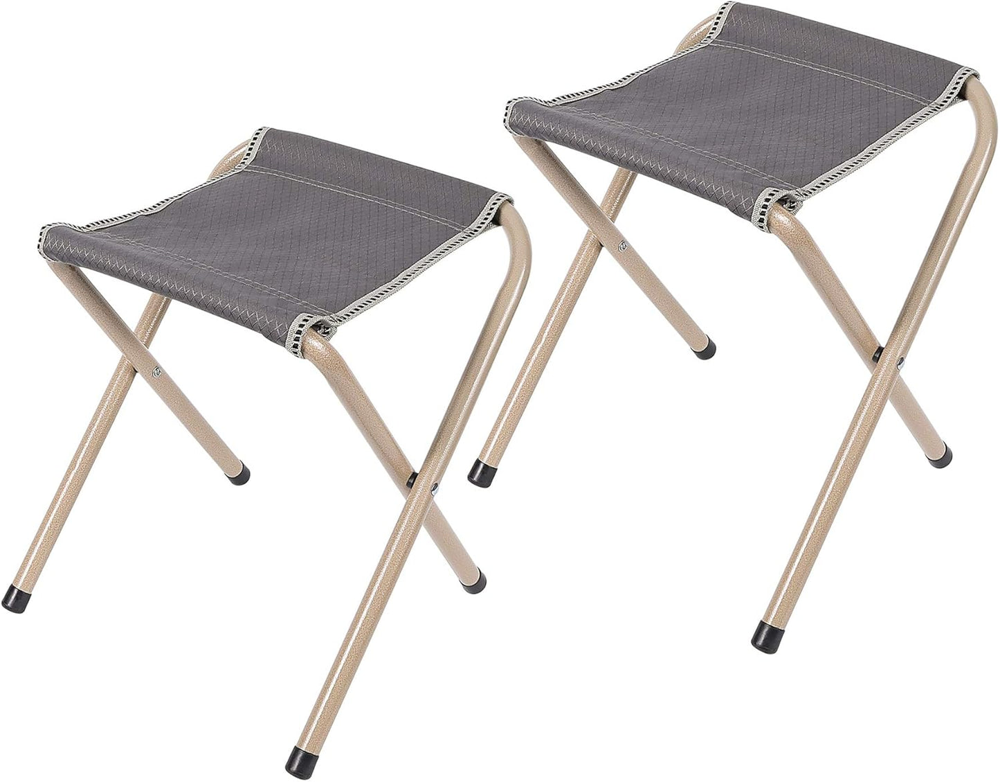 Folding Camp Stools for Adults Heavy Duty, 15 Inch Tall Lightweight Portable Backpacking Stool Seat 300Lbs Capacity, Blue and Grey 2 Pack