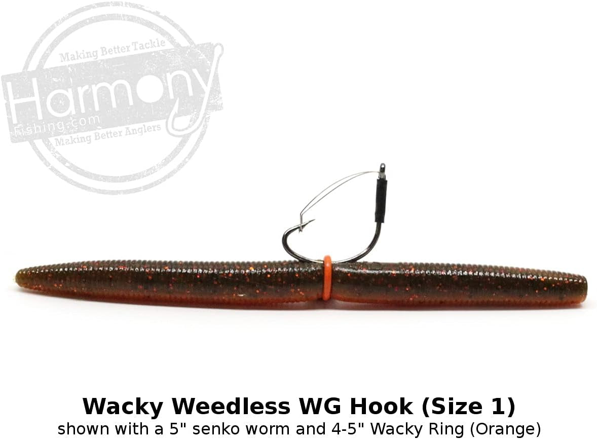 Harmony Fishing - Razor Series Wacky Weedless WG Hooks - the Ultimate Bass Fishing Hooks for the Wacky Rig & Neko Rig