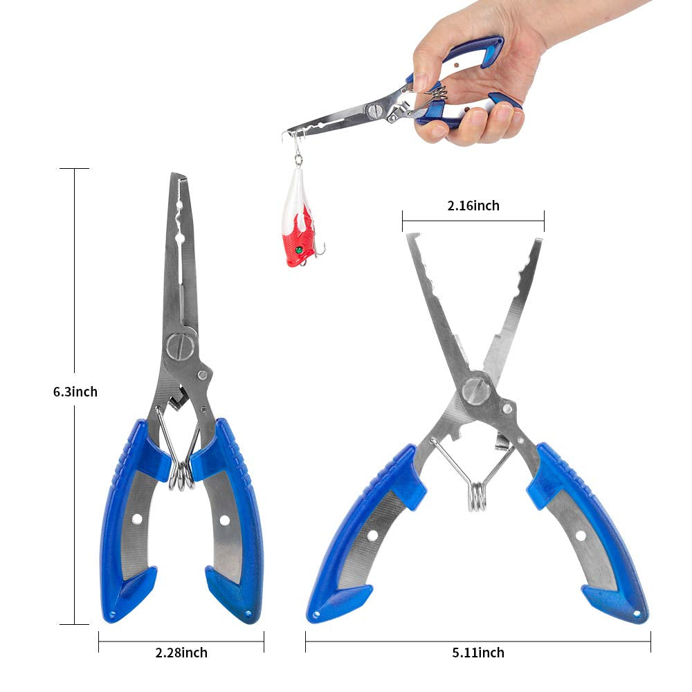 Beswlz Fish Hook Remover 3 Pieces,Squeeze-Out Fish Hook Separator Tools Fishing Pliers Stainless Steel with Sheath,Portable Fishing Extractor Tool Set for Fishing Minimize Injuries