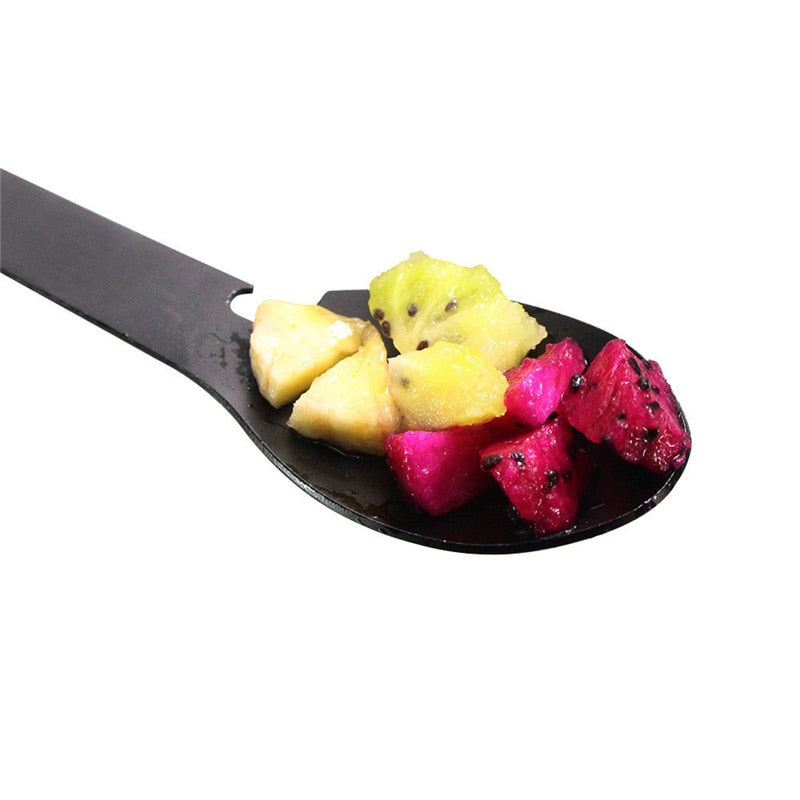 Multifunctional Camping Cookware Spoon Fork Bottle Opener Portable Tool Safety Survival