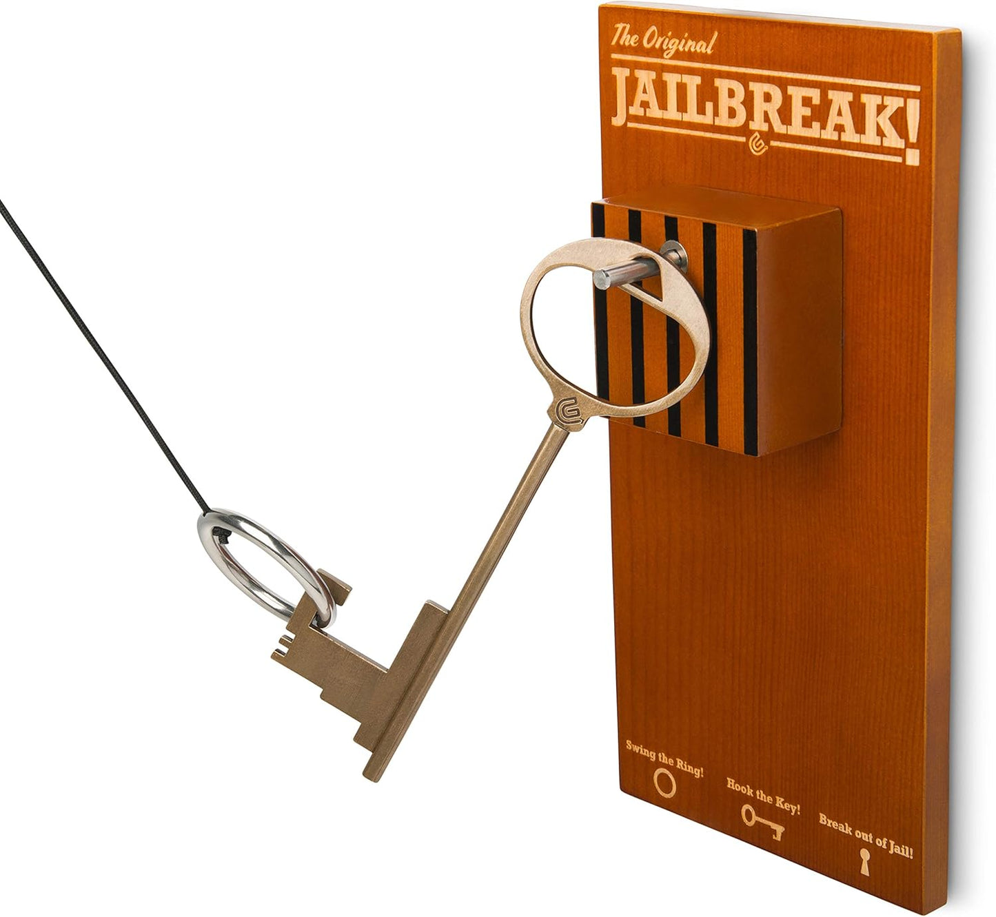 Jail Break Key Swing DIY Kit Stainless Steel Hardware and Nylon String Ring Toss Game Indoor – Outdoor for Endless Hours of Fun!