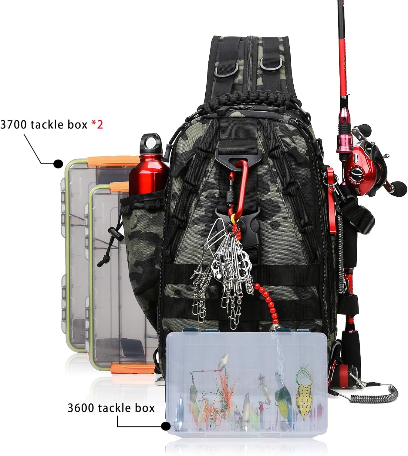 Fishing Backpack Storage Bag Outdoor Tackle Bag Large Fishing Tackle Bag Water-Resistant Outdoor Shoulder Backpack Fishing Gear Bag(Upgraded Version)