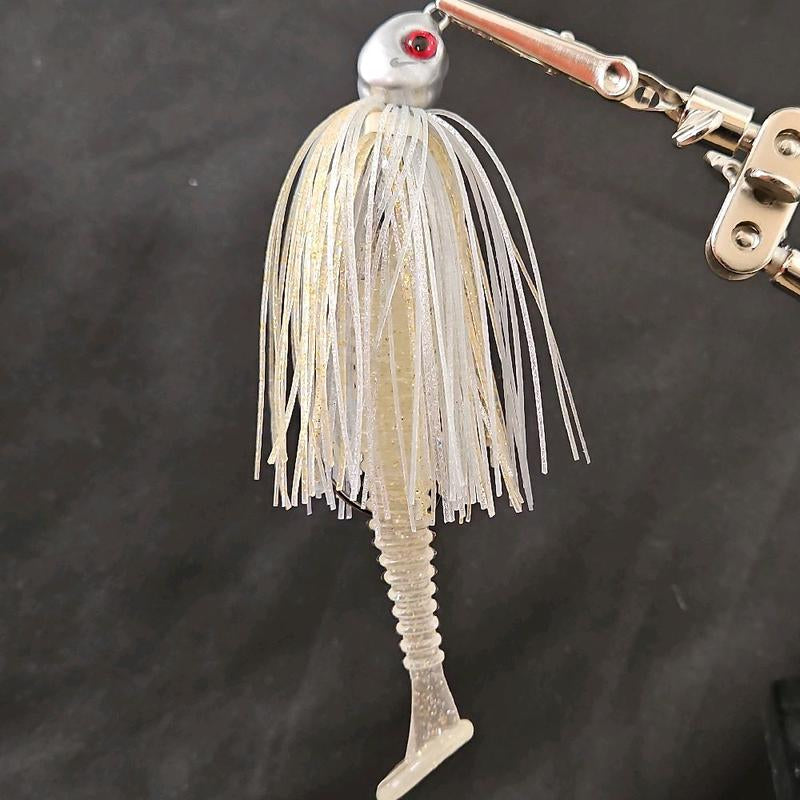 Swing Tail Swim Jig and 5 3.5" Swimbait Trailers Collaboration of Fishmore Custom Bait and King Crew Adventures