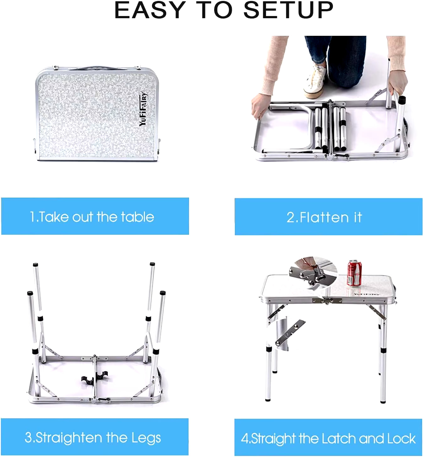 Portable Foldable Camping Table - Stainless Steel Outdoor Furniture for Picnics and Nature Hikes