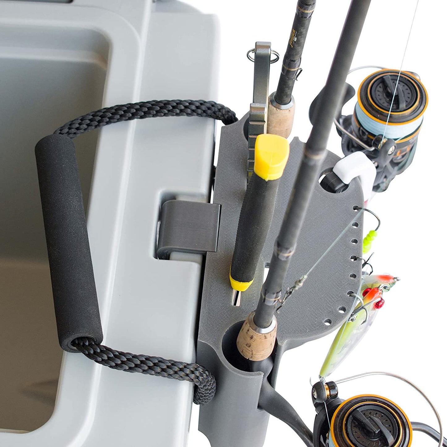 Fishing Rod Holder Compatible with YETI Tundra and Tundra Haul Coolers (Gunmetal Gray)
