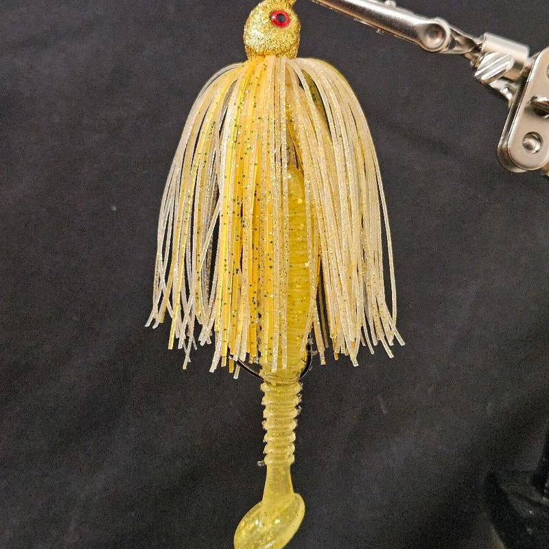 Swing Tail Swim Jig and 5 3.5" Swimbait Trailers Collaboration of Fishmore Custom Bait and King Crew Adventures