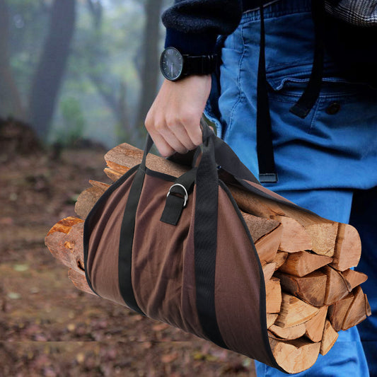 Outdoor Firewood Storage Bag Firewood Transport Bag Canvas Tote Bag Wood Carrier