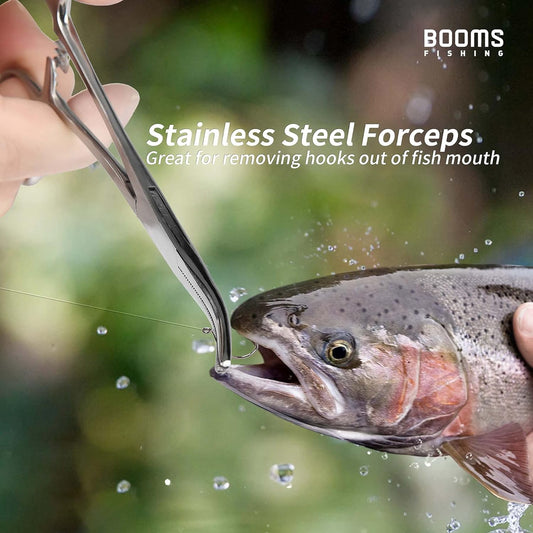 FF2 Fly Fishing Accessories and Tools Kit: Forceps, Nipper, Line Straightener, Zinger, Two-Sided Fly Box Assortment