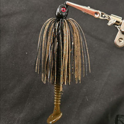 Swing Tail Swim Jig and 5 3.5" Swimbait Trailers Collaboration of Fishmore Custom Bait and King Crew Adventures