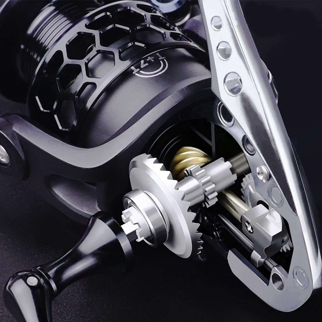 All Aluminum Metal Fishing Reel Powerful GK1000-7000 High Speed 5.2:1 Spinning Reel Ultra Smooth Hollowed Spool for Freshwater Saltwater, GK6000