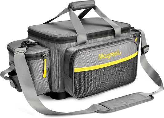 Fishing Tackle Bag, Water-Resistant Polyester Fishing Tackle Storage Shoulder Bag with Padded Shoulder Strap and Non-Slip Base Suitable for 3600 Tackle Box