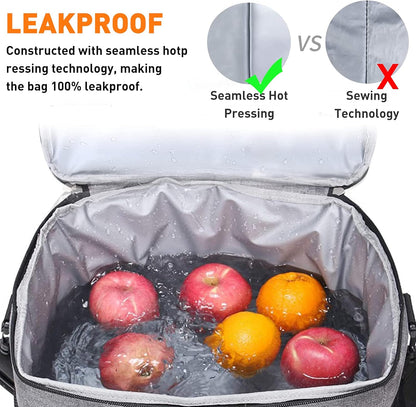 Insulated Leakproof Cooler Backpack - 32 Can Capacity, Double Deck Design, Lightweight and Waterproof for Beach, Camping, and Hiking