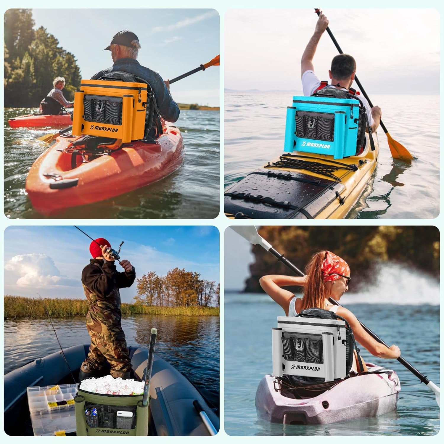 Waterproof Kayak Seat Back Cooler - Portable Ice Chest for Kayaking, Beach, and Camping