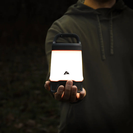 500 Lumen Lantern - Versatile LED Camping Light, Durable, 42-Hour Runtime, Gray & Orange