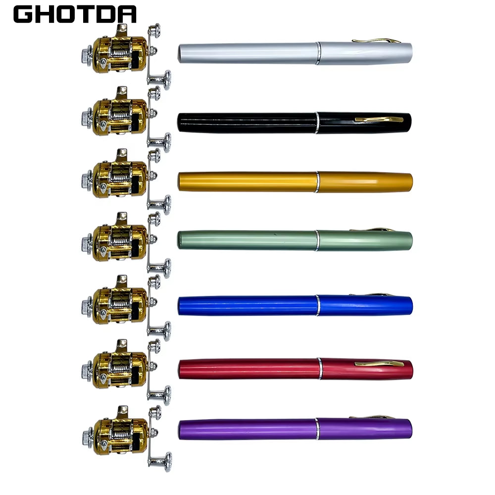 Outdoor Portable Mini Pen Fishing Rod Telescopic Pocket Pen Fishing Rod Mini Fishing Reel Fishing Accessories