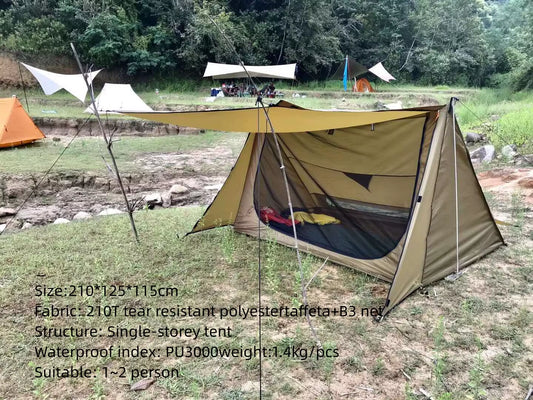 Ultralight Bushcraft Shelter,Brown,Army Green and Black, Backwoods Shelter