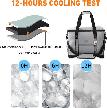 Insulated Leakproof Cooler Backpack - 32 Can Capacity, Double Deck Design, Lightweight and Waterproof for Beach, Camping, and Hiking