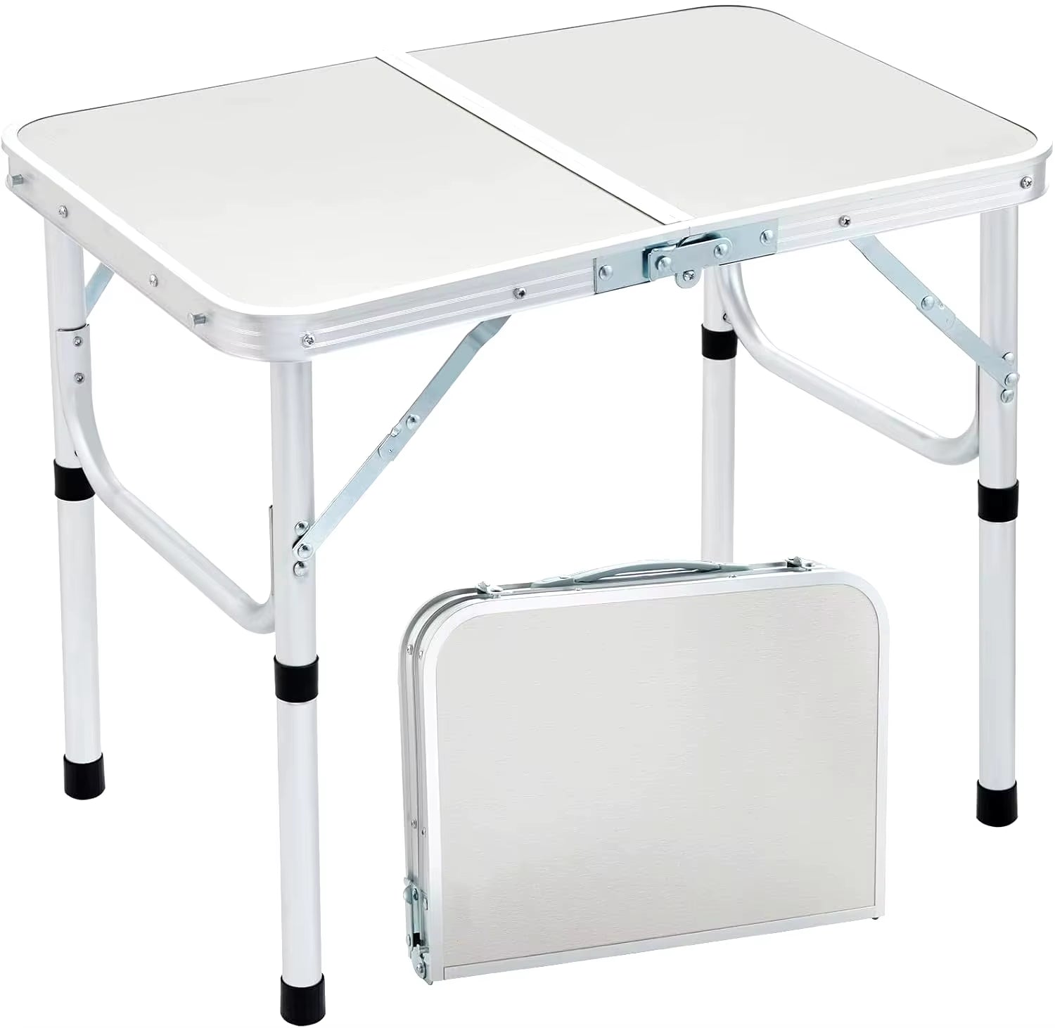 Portable Foldable Camping Table - Stainless Steel Outdoor Furniture for Picnics and Nature Hikes