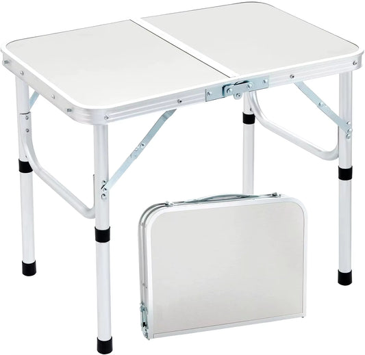 Portable Foldable Camping Table - Stainless Steel Outdoor Furniture for Picnics and Nature Hikes