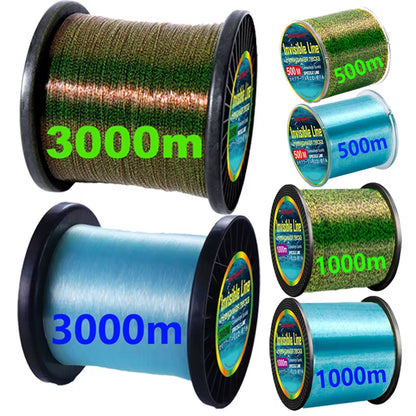 500M 1000M 3000M Invisible Speckle Fishing Line Carp Monofilament Spotted Fishing Line Fluorocarbon Coated Fishing Line Pesca