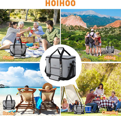 Insulated Leakproof Cooler Backpack - 32 Can Capacity, Double Deck Design, Lightweight and Waterproof for Beach, Camping, and Hiking