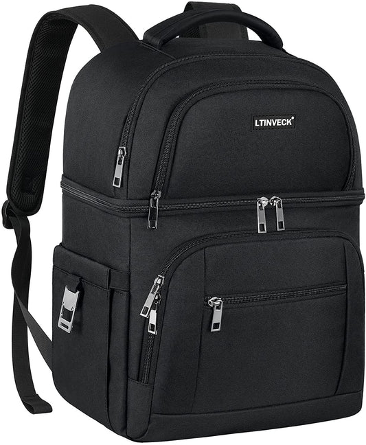 Insulated Leakproof Double Deck Backpack Cooler for Men and Women with RFID Lunch Storage