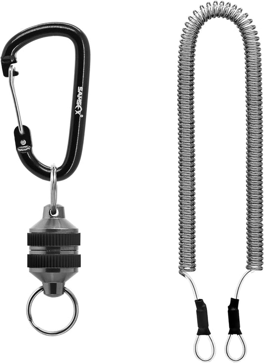 Fishing Strongest Magnetic Net Release Magnet Clip Holder Retractor with Coiled Lanyard