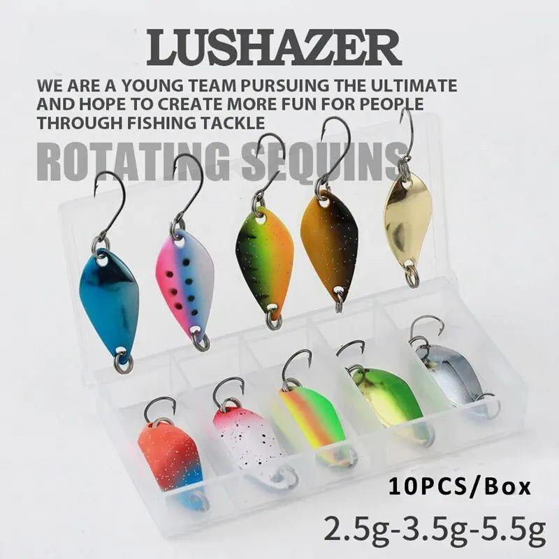 Artificial Fishing Lure, 1 Box 2.5G/3.5G/5G Fishing Kit, Jig Spoon Lure Bait Set, Hard Metal Spinner Wobbler Spoon Lure, Trout Bass Area Fishing Gear Lure, Spoon Bait