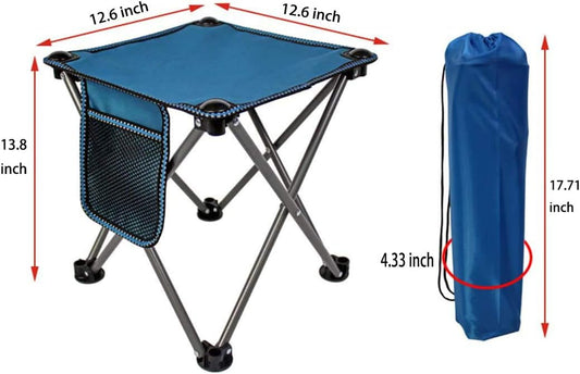 Compact Portable Folding Camping Stool - Lightweight Outdoor Chair for Travel, Hiking, BBQ, Fishing, Garden, and Beach Activities