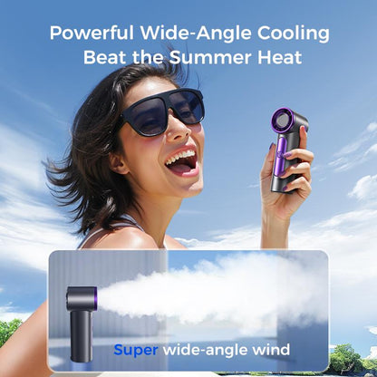 MAGIC JOHN Mini Handheld Fan with LED Display - High-Performance, USB Rechargeable, Sleek and Ultra-Portable Personal Fan for Travel, Office, and Home Use