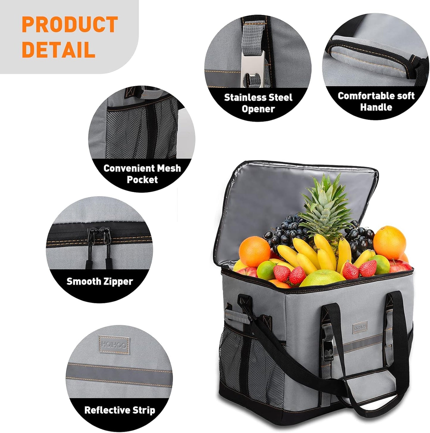 Insulated Leakproof Cooler Backpack - 32 Can Capacity, Double Deck Design, Lightweight and Waterproof for Beach, Camping, and Hiking