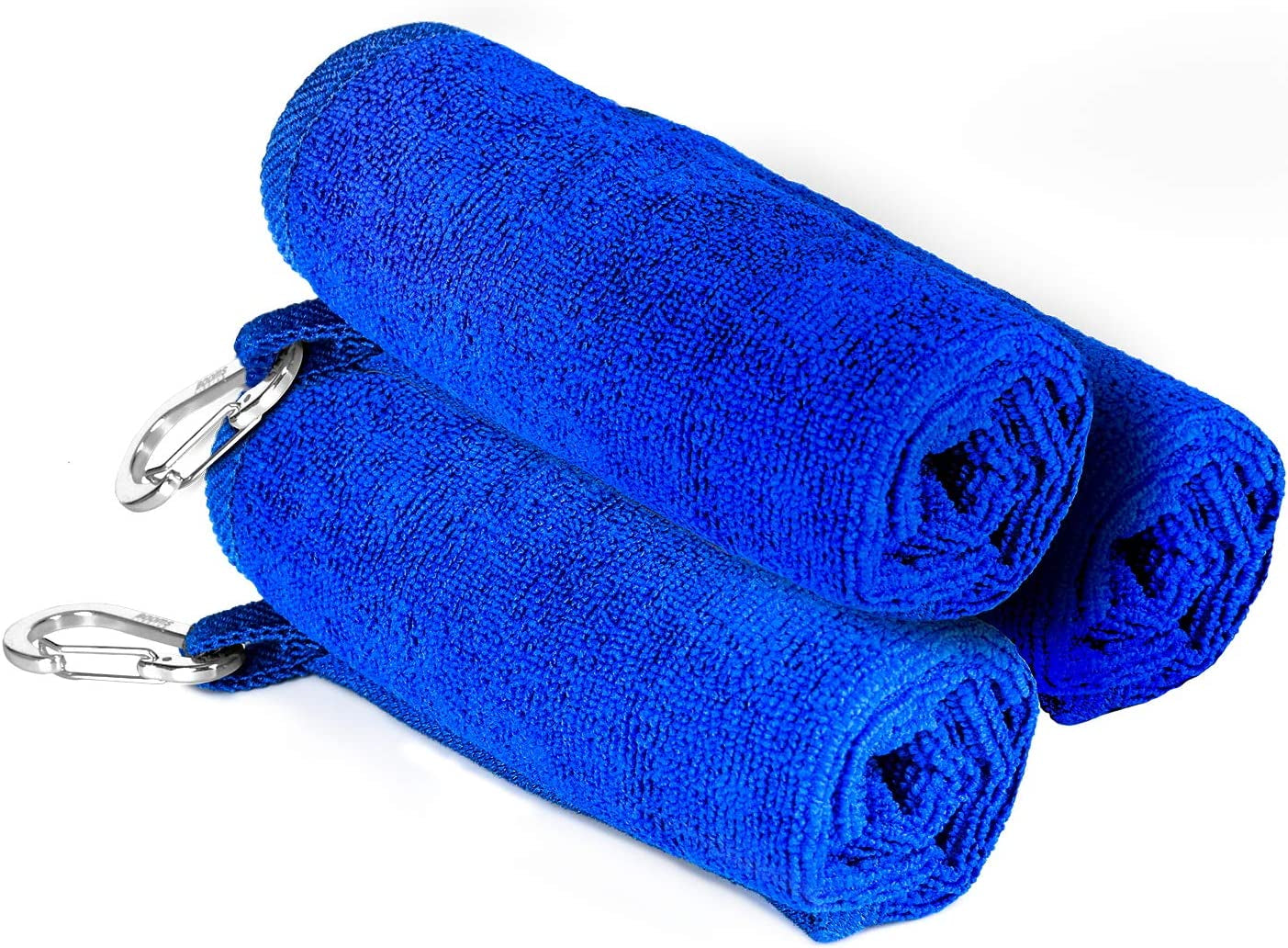 B0T Microfiber Fishing Towel with Clip, 3 Pack Blue