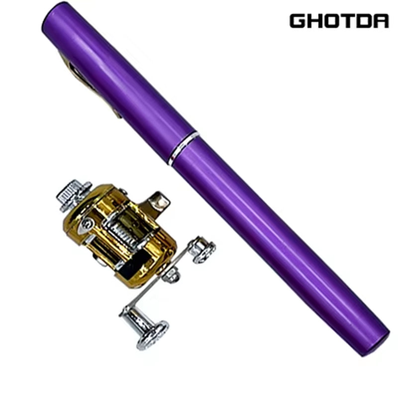 Outdoor Portable Mini Pen Fishing Rod Telescopic Pocket Pen Fishing Rod Mini Fishing Reel Fishing Accessories