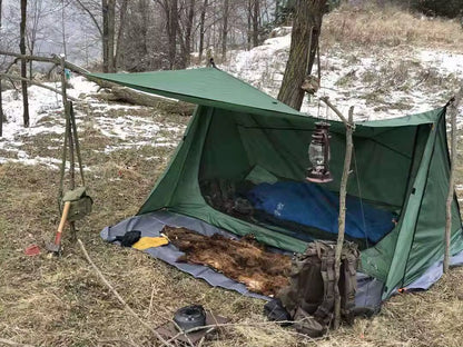Ultralight Bushcraft Shelter,Brown,Army Green and Black, Backwoods Shelter