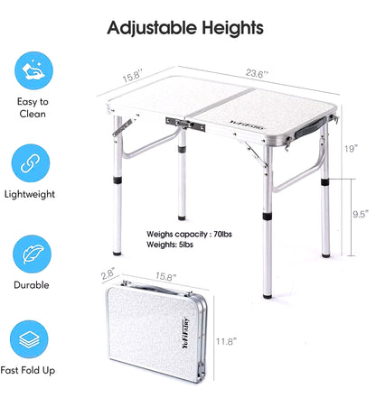 Portable Foldable Camping Table - Stainless Steel Outdoor Furniture for Picnics and Nature Hikes