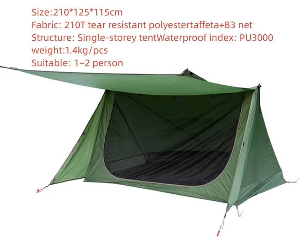 Ultralight Bushcraft Shelter,Brown,Army Green and Black, Backwoods Shelter