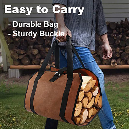 Outdoor Firewood Storage Bag Firewood Transport Bag Canvas Tote Bag Wood Carrier