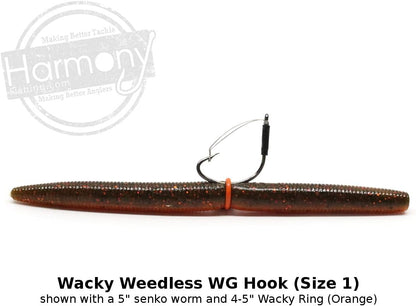 Harmony Fishing - Razor Series Wacky Weedless WG Hooks - the Ultimate Bass Fishing Hooks for the Wacky Rig & Neko Rig