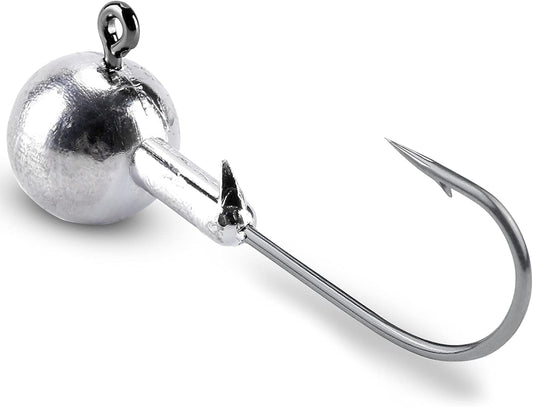 Barb Saltwater Jig Head Hook Bass Freshwater Jigs Hook Lead round Ball Fishing Jig Lead Tackle Sharp