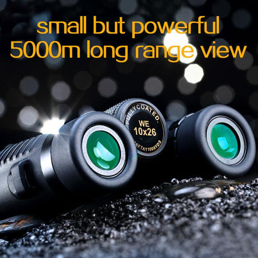 USCAMEL HD 10x26 Binoculars Powerful Zoom Long Range 5000m Professional Waterproof Folding Telescope Wide Angle Vision Hunting