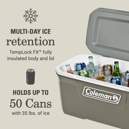 316 Series 70QT Hard Chest Cooler, Silver Ash