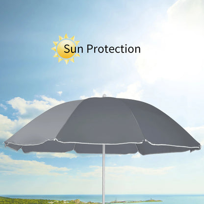 Portable Folding Picnic Double Chair W/Umbrella Table Cooler Beach Camping Gray