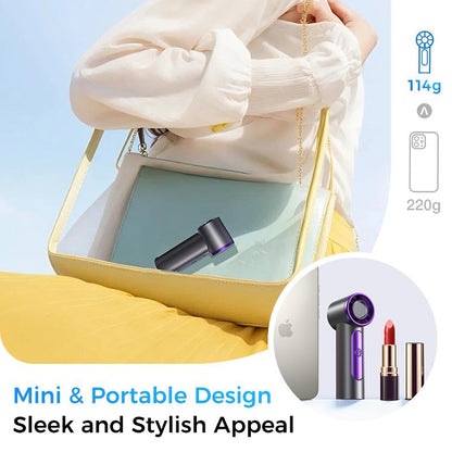 MAGIC JOHN Mini Handheld Fan with LED Display - High-Performance, USB Rechargeable, Sleek and Ultra-Portable Personal Fan for Travel, Office, and Home Use